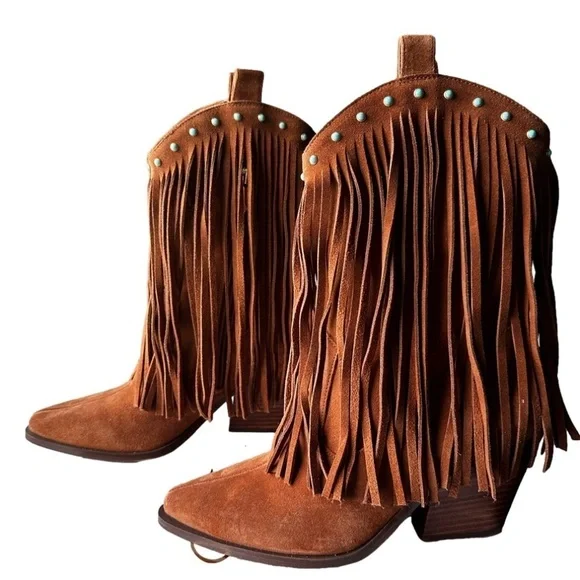 Jessica Simpson fringe western boot NIB Size 7 1/2 - Picture 2 of 10